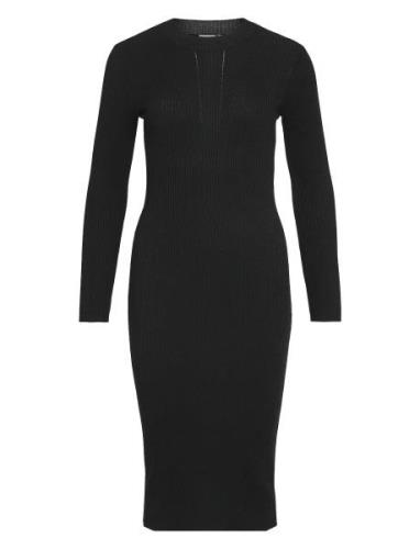 Viknitta Knit L/S Dress/Ka Knelang Kjole Black Vila