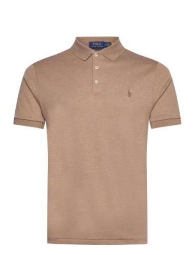 Pima Polo-Ssl-Knt Tops Polos Short-sleeved Beige Polo Ralph Lauren