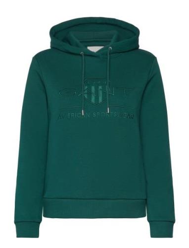 Tonal Archive Shield Hoodie Tops Sweat-shirts & Hoodies Hoodies Green ...