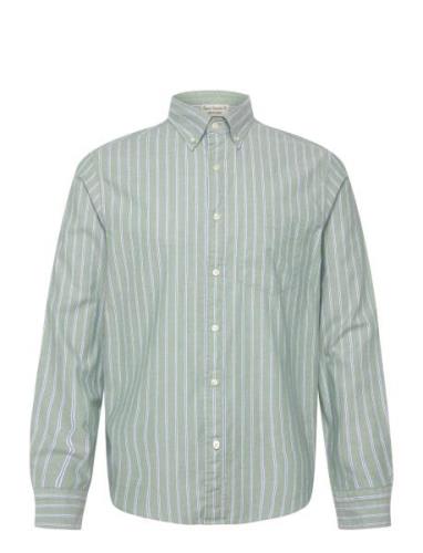 Reg Archive Oxford Stripe Shirt Tops Shirts Casual Green GANT