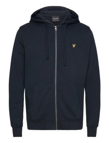 Zip Through Hoodie Tops Sweat-shirts & Hoodies Hoodies Navy Lyle & Sco...