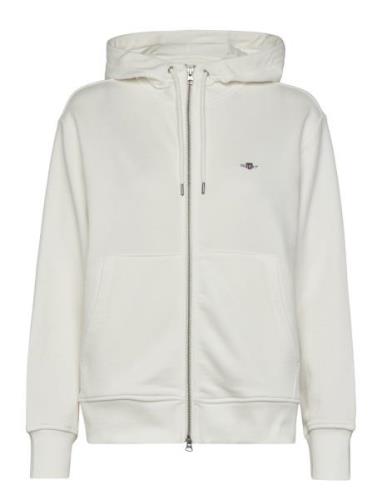 Shield Zip Hoodie Tops Sweat-shirts & Hoodies Hoodies Cream GANT