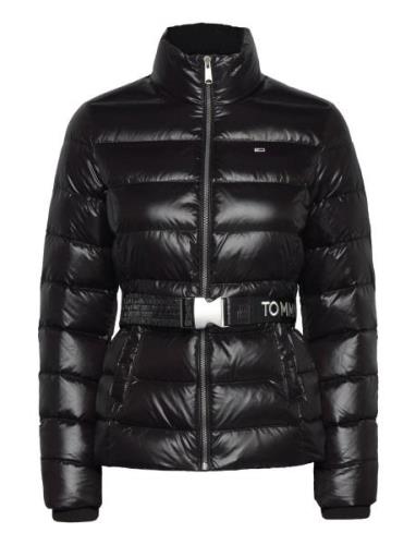 Tjw Branded Belt Down Jacket Fôret Jakke Black Tommy Jeans