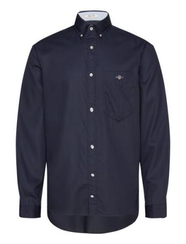 Reg H Ycomb Texture Shirt Tops Shirts Casual Navy GANT