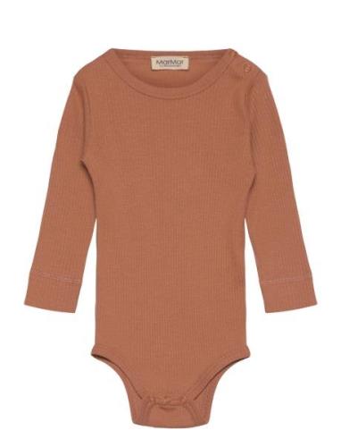 Plain Body Ls Bodies Long-sleeved Orange MarMar Copenhagen