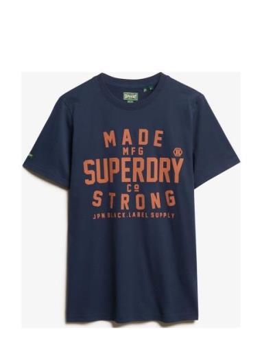 Machined Goods Workwear Tee Tops T-shirts Short-sleeved Navy Superdry