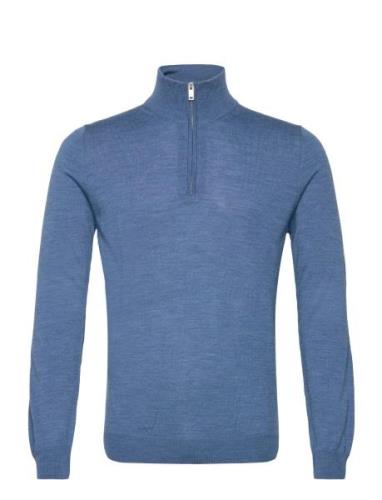 Mamason Sz Tops Knitwear Half Zip Jumpers Blue Matinique