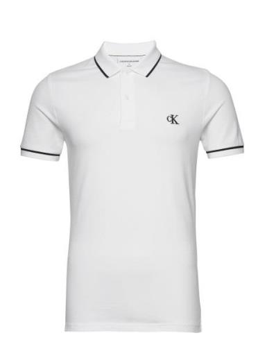 Tipping Polo Tops Polos Short-sleeved White Calvin Klein Jeans