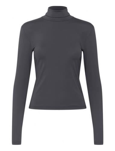 Sanyagz Ls High Neck Tops T-shirts & Tops Long-sleeved Grey Gestuz