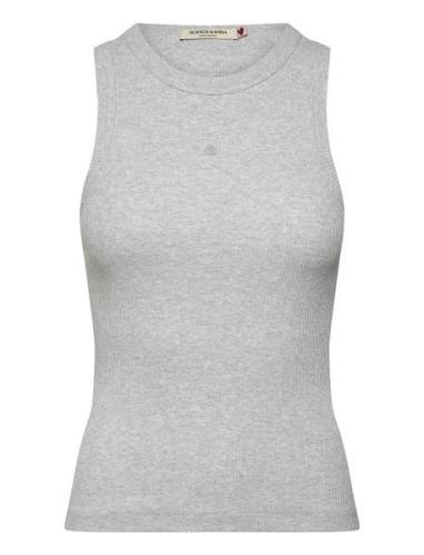 Core Rib Racer Tank Tops T-shirts & Tops Sleeveless Grey Scotch & Soda