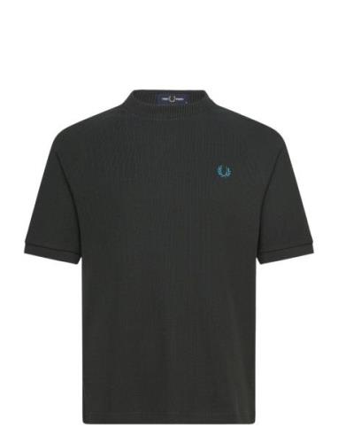 Ribbed Raglan S T-Shirt Tops T-shirts Short-sleeved Black Fred Perry