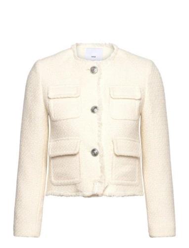 Pocket Tweed Jacket Outerwear Jackets Light-summer Jacket White Mango