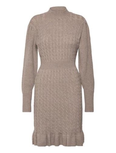 Vmvera Ls Short Knit Dress Vma Kort Kjole Brown Vero Moda