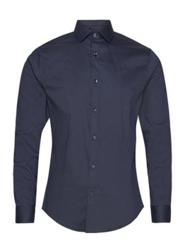 London Stretch Nano Shirt L/S Tops Shirts Business Navy Clean Cut Cope...