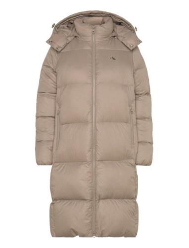 Down Long Puffer Fôret Kåpe Beige Calvin Klein Jeans