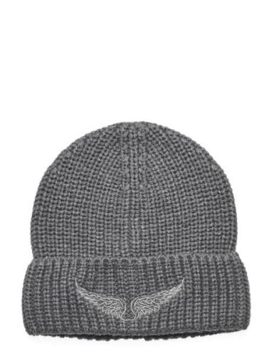 Pull On Hat Accessories Headwear Hats Beanie Grey Zadig & Voltaire Kid...