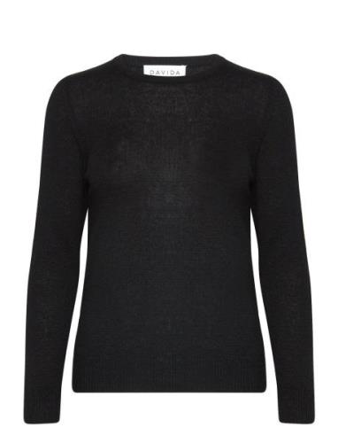 Basic Sweater Loose Tension Tops Knitwear Jumpers Black Davida Cashmer...