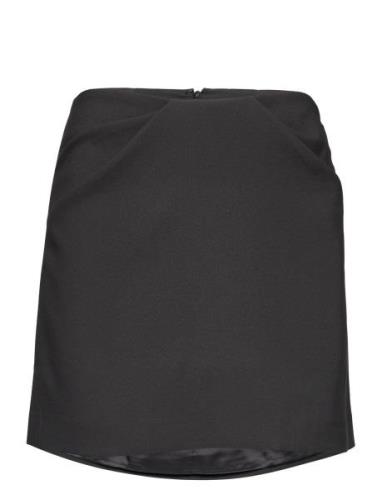 Pleat Miniskirt Kort Skjørt Black Mango