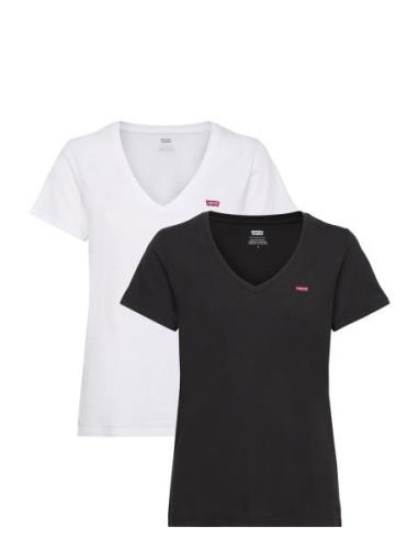 2Pack Vneck Tee 2 Pack V Neck Tops T-shirts & Tops Short-sleeved Black...