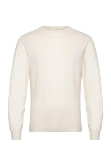 Superfine Lambswool C-Neck Tops Knitwear Round Necks Cream GANT