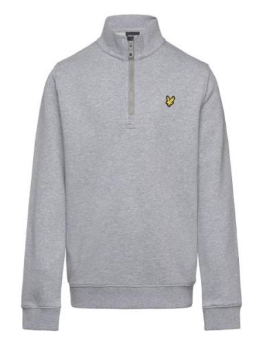 Quarter Zip Pullover Tops Knitwear Pullovers Grey Lyle & Scott