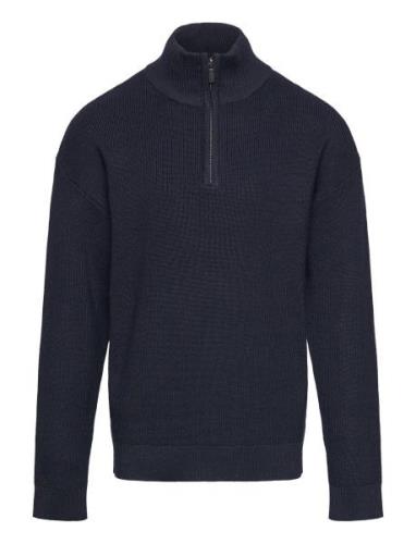 Sweater Rib Knit Halfzip Tops Knitwear Pullovers Navy Lindex