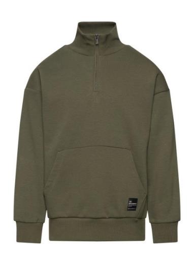 Sweater Halfzip Solid Tops Sweat-shirts & Hoodies Sweat-shirts Khaki G...