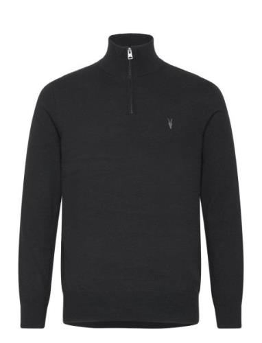 Kilburn Zip Funnel Tops Knitwear Half Zip Jumpers Black AllSaints