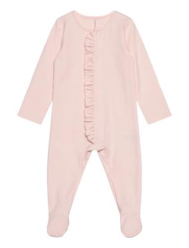 Baby Frilla Full Bodysuit Langermet Bodysuit Pink Gugguu