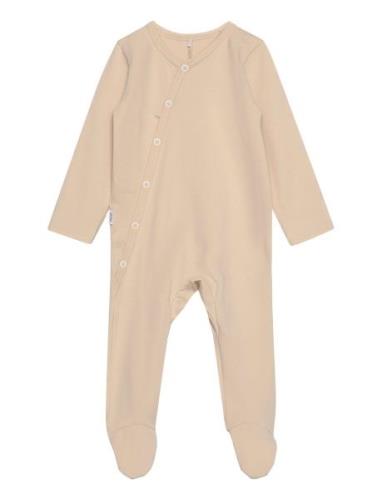 Baby Full Bodysuit Langermet Bodysuit Beige Gugguu