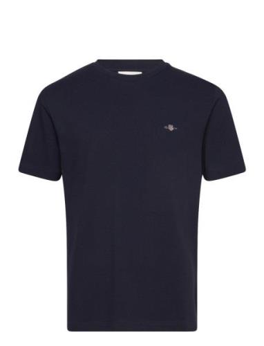 Pique Ss T-Shirt Tops T-shirts Short-sleeved Navy GANT