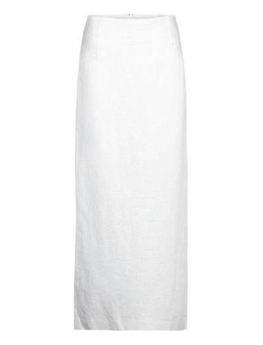 Slit Long Skirt Langt Skjørt White Mango