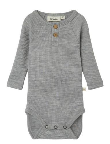 Nbmfable Ls Wool Body Lil Bodies Long-sleeved Grey Lil'Atelier