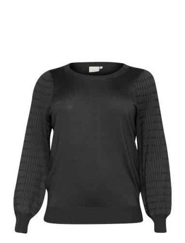 Kclini Knit Pullover Tops Knitwear Jumpers Black Kaffe Curve