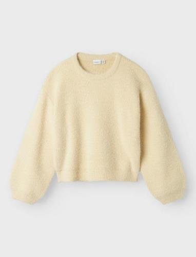 Nkfnikaline Ls Short Knit Tops Knitwear Pullovers Cream Name It