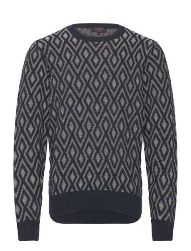 Innibbin Tops Knitwear Round Necks Navy INDICODE