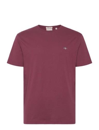 Reg Shield Ss T-Shirt Tops T-shirts Short-sleeved Burgundy GANT