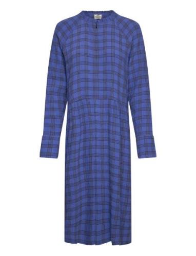 Check Pop Dupina Dress Knelang Kjole Blue Mads Nørgaard