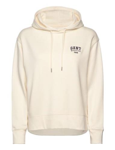 Small Graphic Hoodie Tops Sweat-shirts & Hoodies Hoodies Cream GANT