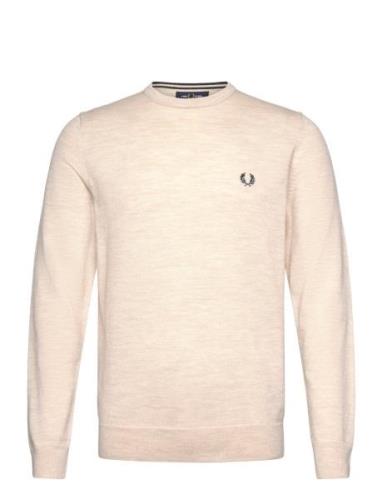 Classic C/N Jumper Tops Knitwear Round Necks Cream Fred Perry