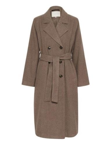 Kafanny Long Coat Outerwear Coats Winter Coats Brown Kaffe