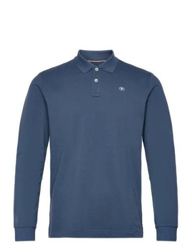 Basic Polo With Contrast Tops Polos Long-sleeved Navy Tom Tailor