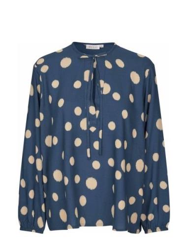 Madavy Tops Blouses Long-sleeved Navy Masai