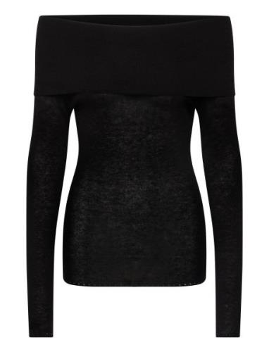 Light Off Shoulder Top Tops Knitwear Jumpers Black Filippa K