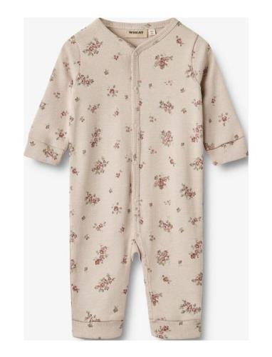 Sleepsuit L/S Nikola Langermet Bodysuit Beige Wheat