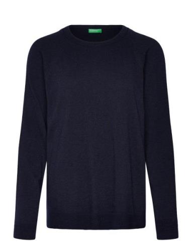 Sweater L/S Tops Knitwear Jumpers Navy United Colors Of Benetton