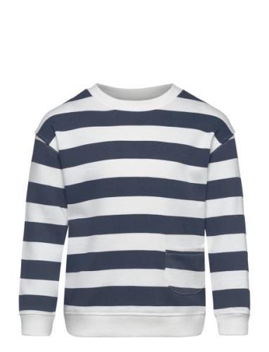 Striped Print Sweatshirt Tops Sweat-shirts & Hoodies Sweat-shirts Navy...