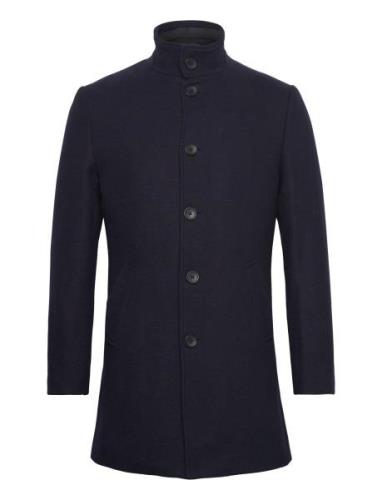 Bs Ontario Slim Fit Coat Ullfrakk Frakk Navy Bruun & Stengade