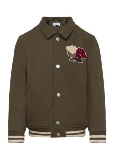 Felipe Varsity Wool Jacket Kids Tynn Jakke Skalljakke Khaki Green Les ...