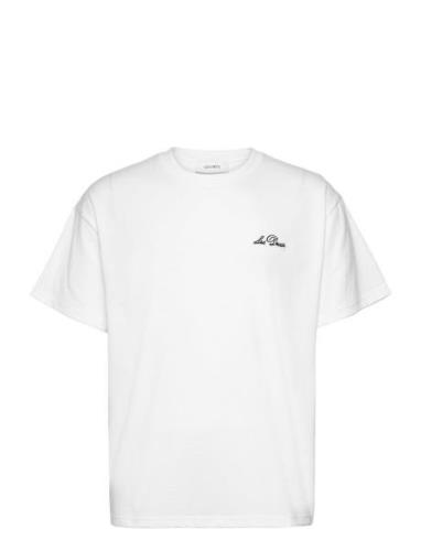 Crew T-Shirt Tops T-shirts Short-sleeved White Les Deux